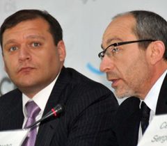 Михаил Добкин и Геннадий Кернес во время  аэрофорума Routes CIS в
Харькове