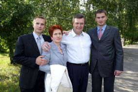 Viktor Yanukovich with his wife and sons