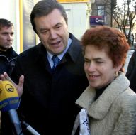 Viktor Yanukovich wih his wife Lyudmila