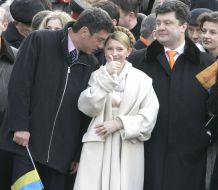 Boris Nemtsov, Yulia Tymoshenko and Petro Poroshenko