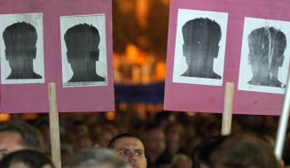 Participants of action held in commemoration of Georgy Gongadze