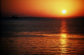 Sunrise at the Azov coast