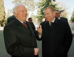 Leonid Kuchma and Eduard Shevardnadze