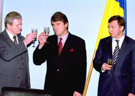 Oleg Deripaska, Viktor Yushchenko and Ivan Aboimov