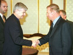 Leonid Kuchma Joschka Fisher