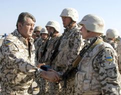 Viktor Yushchenko at the war aerodrome in the town Al-Kout
