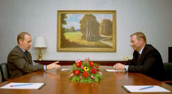 Leonid Kuchma and Vladimir Putin