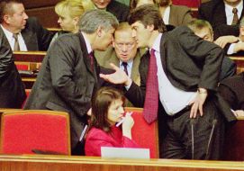 Viktor Yushchenko, Yuri Yekhanurov, Vitaliy Moskalenko and Yulia Tymoshenko
