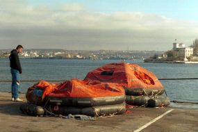 A Sebastopol-dweller examines inflatable life raft