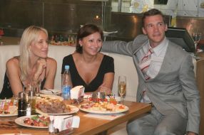 Andrey Shevchenko, his sister Elena and his wife Kristen Pazik