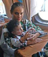 Vitalina  Yushchenko with her son Viktor