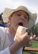 Girl has ice-cream