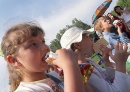 Children have free ice-cream