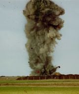 Explosion of the last launcher for the inter-continental ballistic missile PC-22