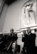 Leonid Kravchuk and Boris Yeltsin in Ukrainian Parliament