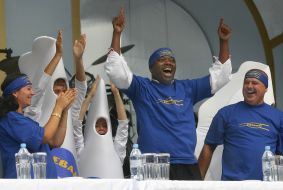 Championship by the high-speed eating up of Ukrainian vareniks