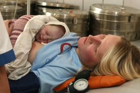 Mother with new-born baby