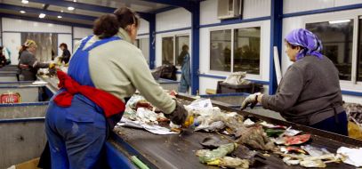 Garbage sorting station in Pirogovo