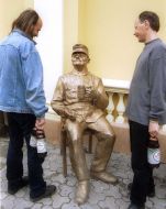 The sculpture of brave soldier Svejk