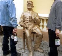 The sculpture of brave soldier Svejk