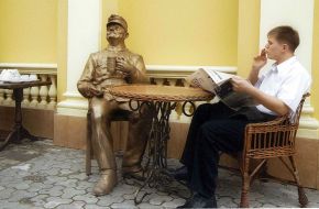In a company of bronze brave soldier Svejk