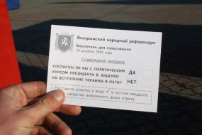 Crimean folk referendum through question of entry of Ukraine in NATO