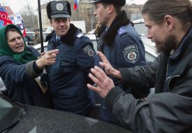 Митинг у здания посольства Российской Федерации в Киеве