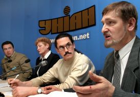 Press conference of political party “Velyka Ukrayna” in UNIAN