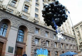 Protest of political party “Velyka Ukraina” against Chernovetsky