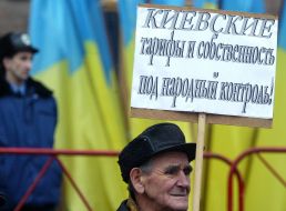 Protest of political party “Velyka Ukraina” against Chernovetsky