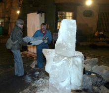 The symposium of icy sculpture in Lvov