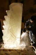 The symposium of icy sculpture in Lvov
