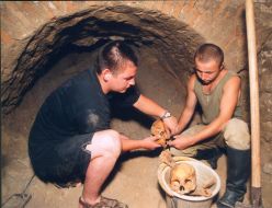The excavations in the basement of the monastery