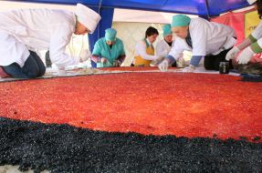 Open sandwich with red caviar