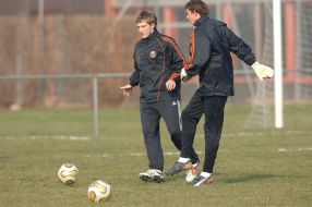 Soccer. Bohdan Shust and Olexander Kucher