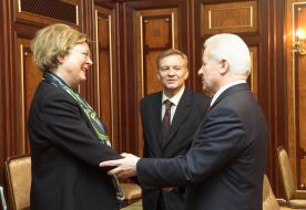 Meeting of Aleksandr Moroz with Hanne Severinsen and Renate Volvend