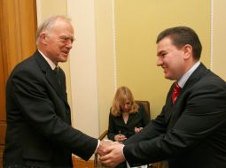 Meeting of Viktor Bondar with Halvdan Skard