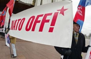 Пикет против 4-й Ассамблеи Общественной Лиги Украина-НАТО