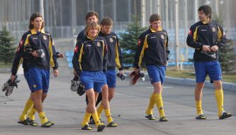 Ukrainian soccer team. Open training