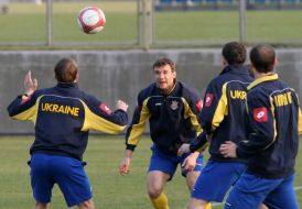 Ukrainian soccer team. Open training