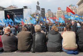 Meeting of coalition supporters on Maydan Nezalezhnosti