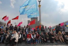 Meeting of coalition supporters on Maydan Nezalezhnosti
