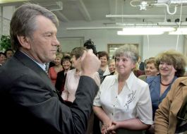 Yushchenko’s meeting to open joint-stock company ”Volodarka”