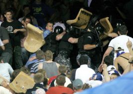 Spetsnaz take order at the stadium