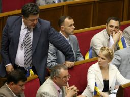 Yuliya Timoshenko and Petr Poroshenko