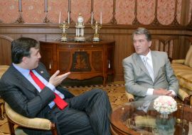 Встреча Виктора Ющенко и Михаила Саакашвили