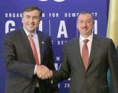 Ilkham Aliyev and Mikhail Saakashvili