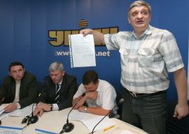 Press conference of party „Ahead, Ukraine!” in UNIAN