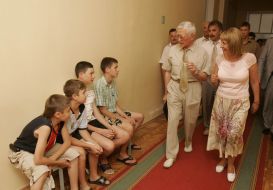 Катерина Ющенко в дитячому санаторії Міноборони в Євпаторії