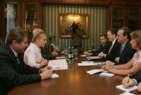 Meeting of Yuliya Timoshenko and Marc Perrin de Brichambaut